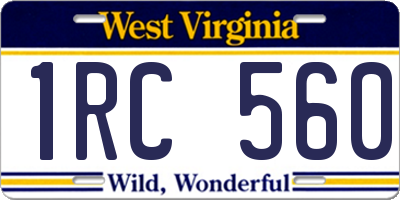 WV license plate 1RC560
