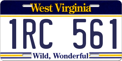 WV license plate 1RC561