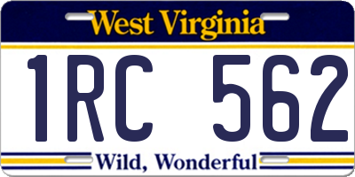 WV license plate 1RC562