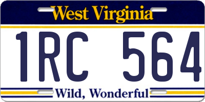 WV license plate 1RC564