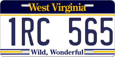 WV license plate 1RC565