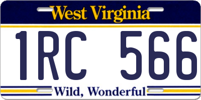 WV license plate 1RC566