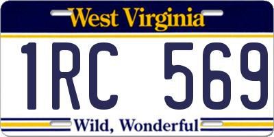 WV license plate 1RC569