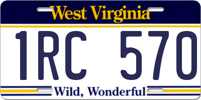 WV license plate 1RC570