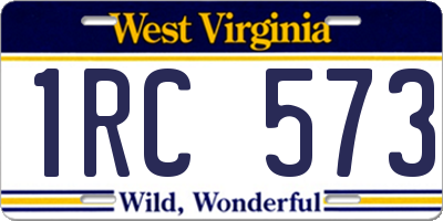 WV license plate 1RC573