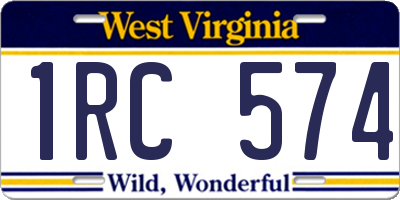 WV license plate 1RC574