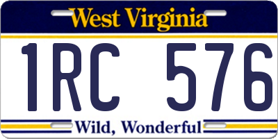 WV license plate 1RC576
