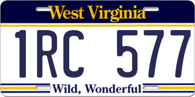 WV license plate 1RC577