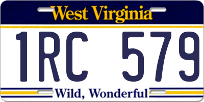 WV license plate 1RC579