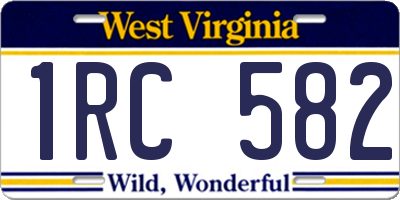 WV license plate 1RC582