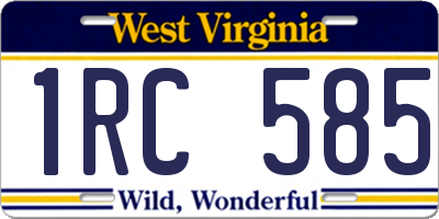 WV license plate 1RC585