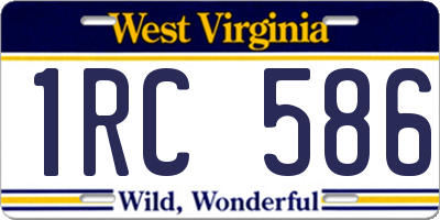 WV license plate 1RC586