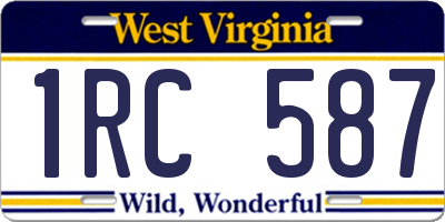 WV license plate 1RC587