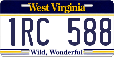 WV license plate 1RC588
