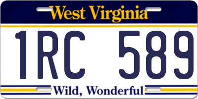 WV license plate 1RC589