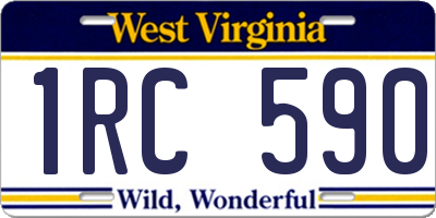 WV license plate 1RC590