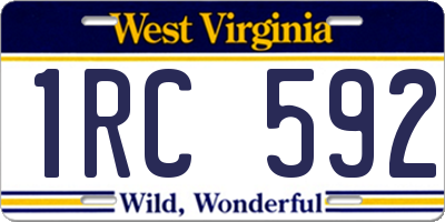 WV license plate 1RC592