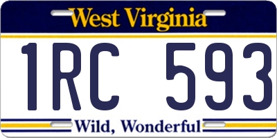WV license plate 1RC593