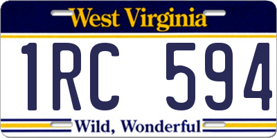 WV license plate 1RC594