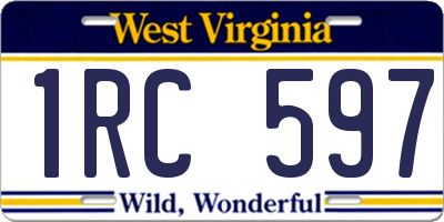 WV license plate 1RC597