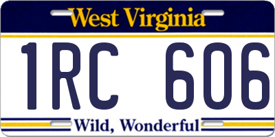 WV license plate 1RC606