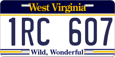 WV license plate 1RC607