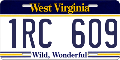 WV license plate 1RC609