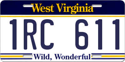 WV license plate 1RC611
