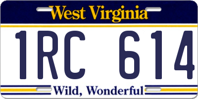WV license plate 1RC614