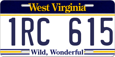 WV license plate 1RC615