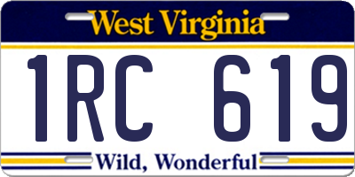 WV license plate 1RC619