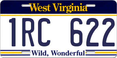 WV license plate 1RC622