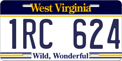 WV license plate 1RC624