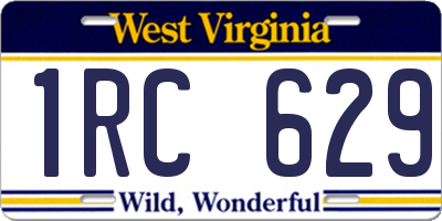 WV license plate 1RC629