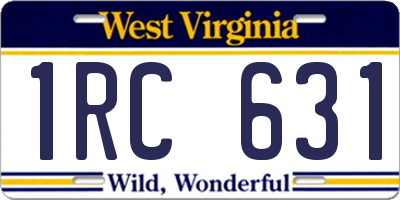 WV license plate 1RC631