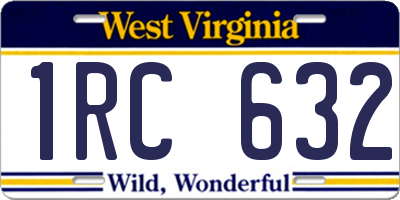 WV license plate 1RC632