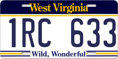 WV license plate 1RC633