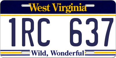 WV license plate 1RC637