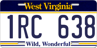 WV license plate 1RC638
