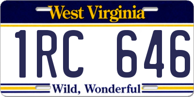 WV license plate 1RC646