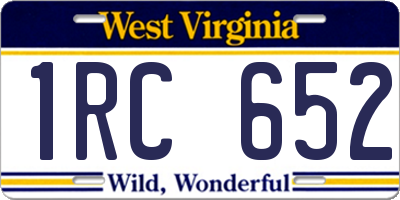 WV license plate 1RC652