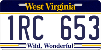 WV license plate 1RC653