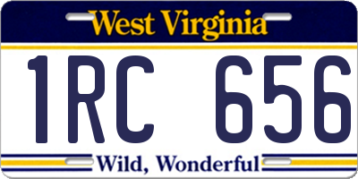 WV license plate 1RC656