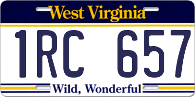 WV license plate 1RC657