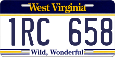 WV license plate 1RC658