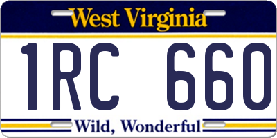 WV license plate 1RC660