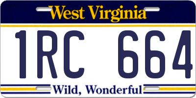 WV license plate 1RC664
