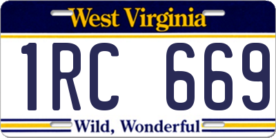 WV license plate 1RC669