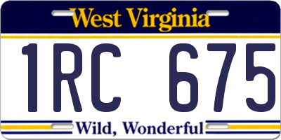 WV license plate 1RC675