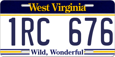 WV license plate 1RC676